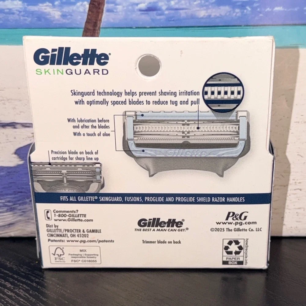 Gillette SkinGuard Sensitive Skin Razor Blade Refills 4 Cartridges Aloe Fusion5